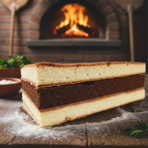 Bizcochuelo 3 Capas Chico Rectangular (vainilla/chocolate/vainilla)